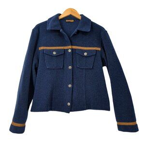 Vintage Tsunami Wool‎ Blend Jacket Womens M Blue Western Ranch Cabincore
